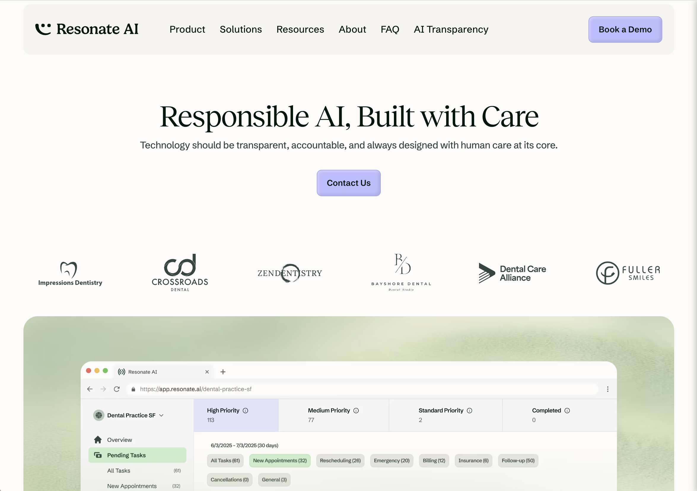 Resonate AI — Hero Layout Redesign Before