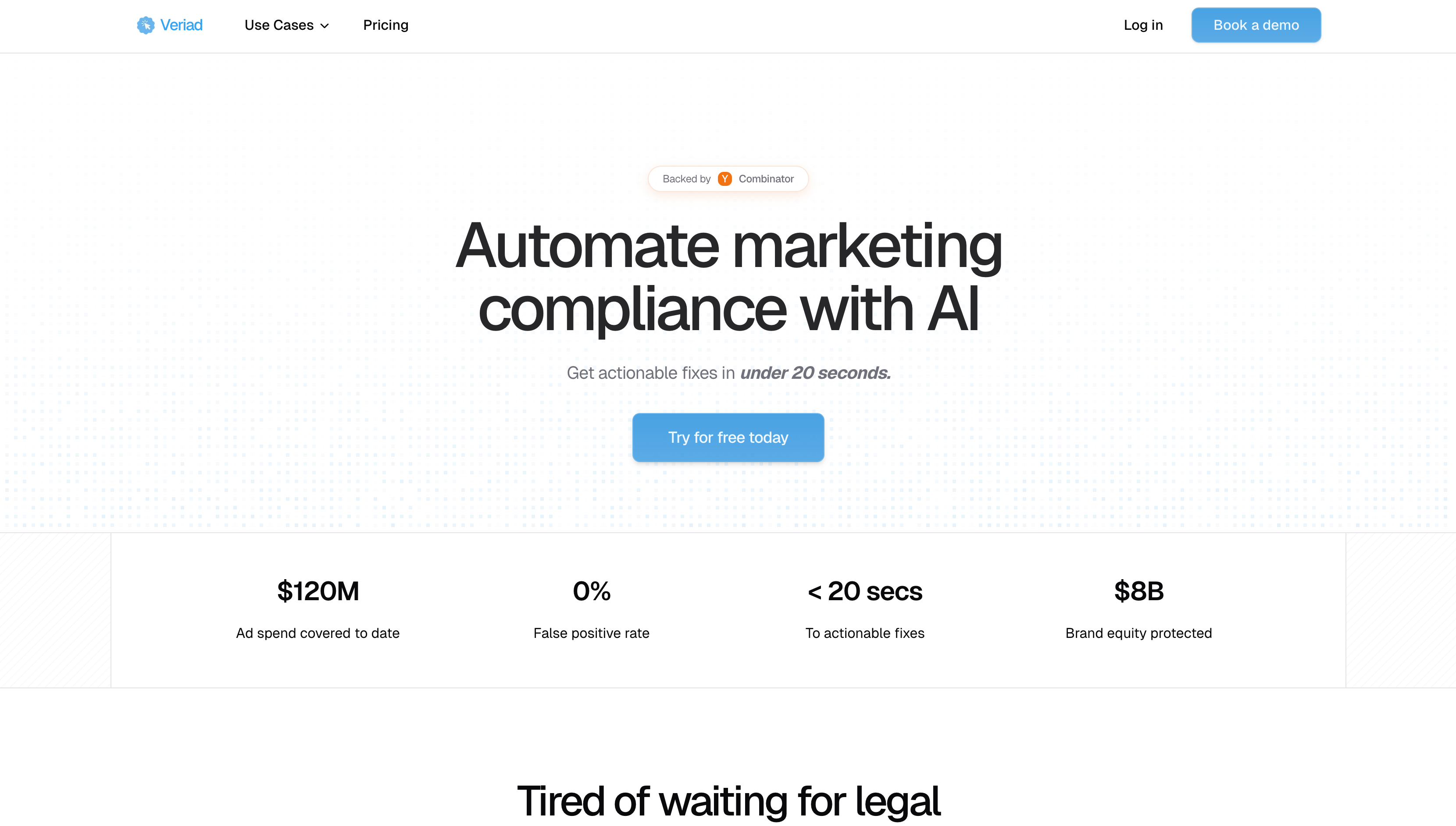 Veriad — Hero Copy & Badge Test After