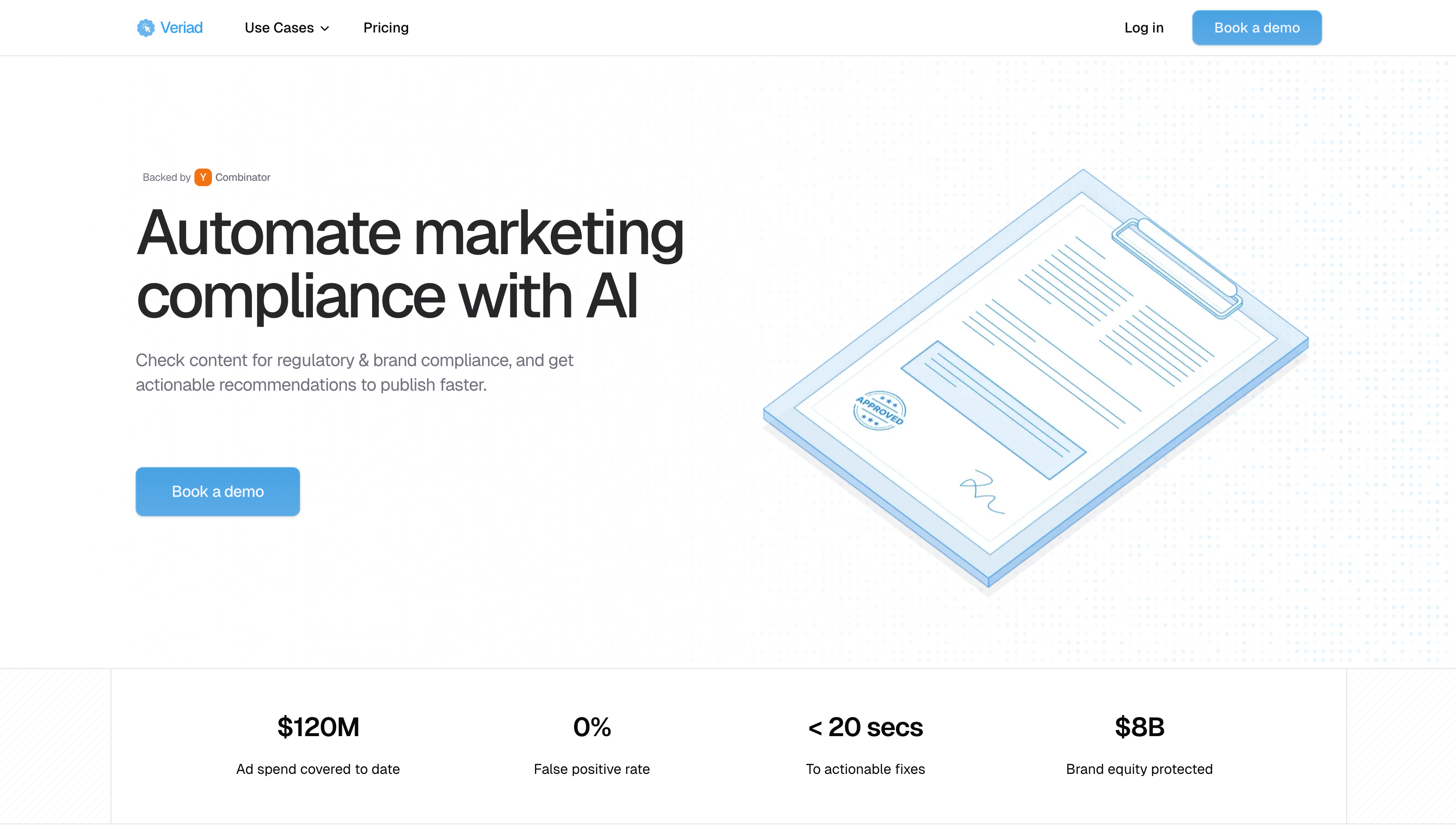 Veriad — Hero Copy & Badge Test Before